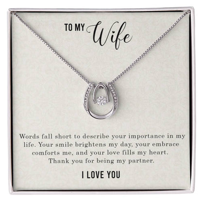 To My Wife - Words Fall Short To Describe Your Importance Necklace