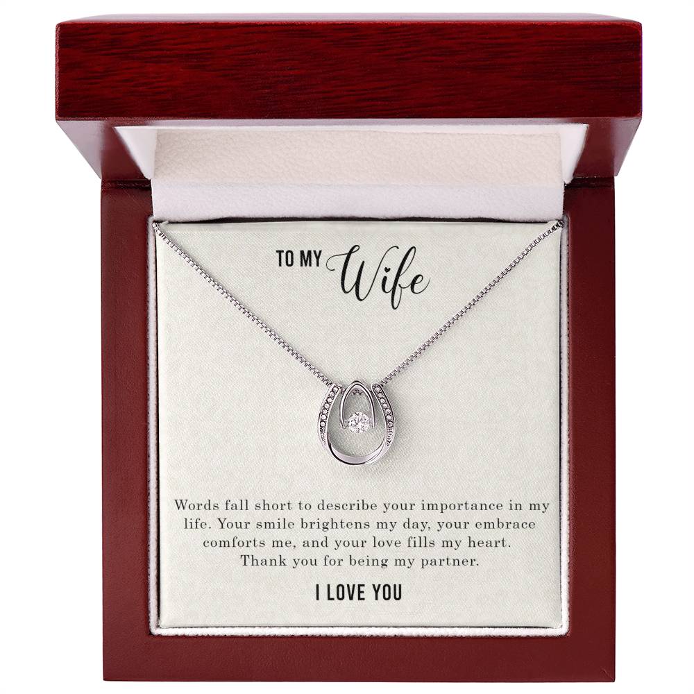 To My Wife - Words Fall Short To Describe Your Importance Necklace