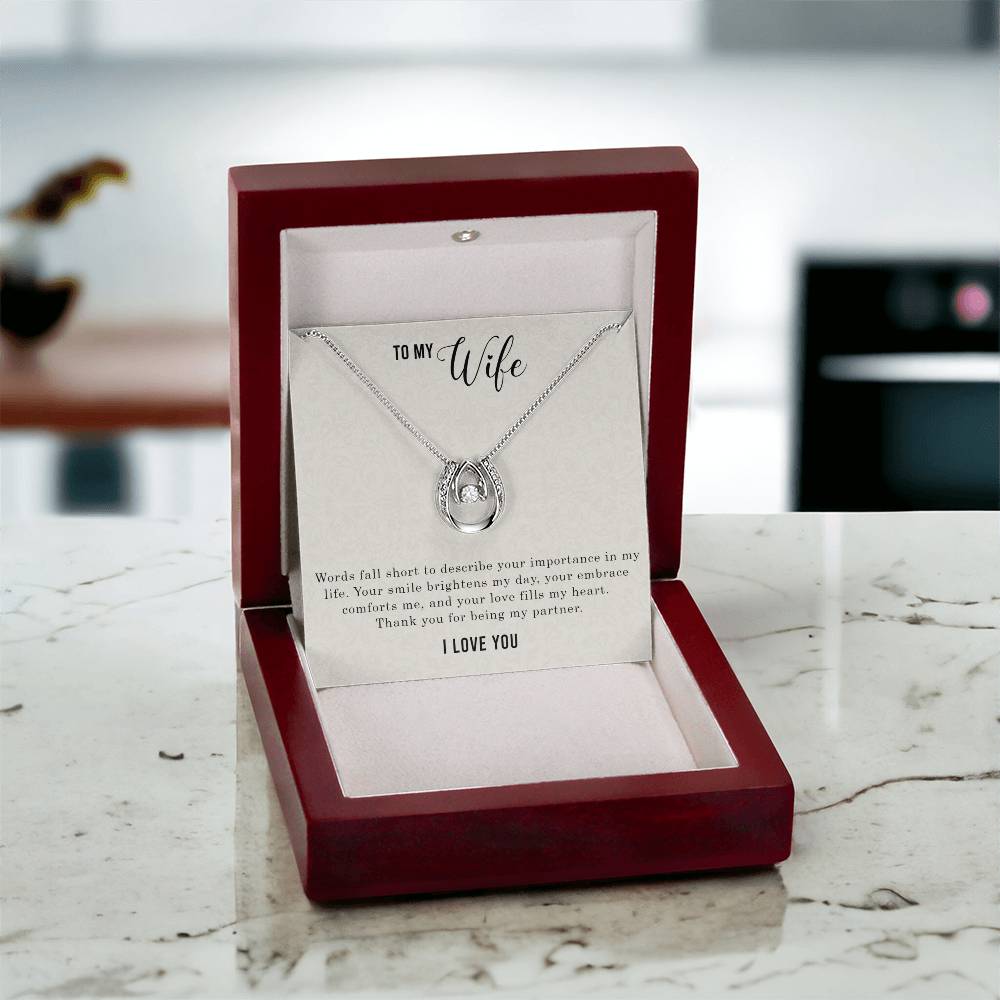 To My Wife - Words Fall Short To Describe Your Importance Necklace