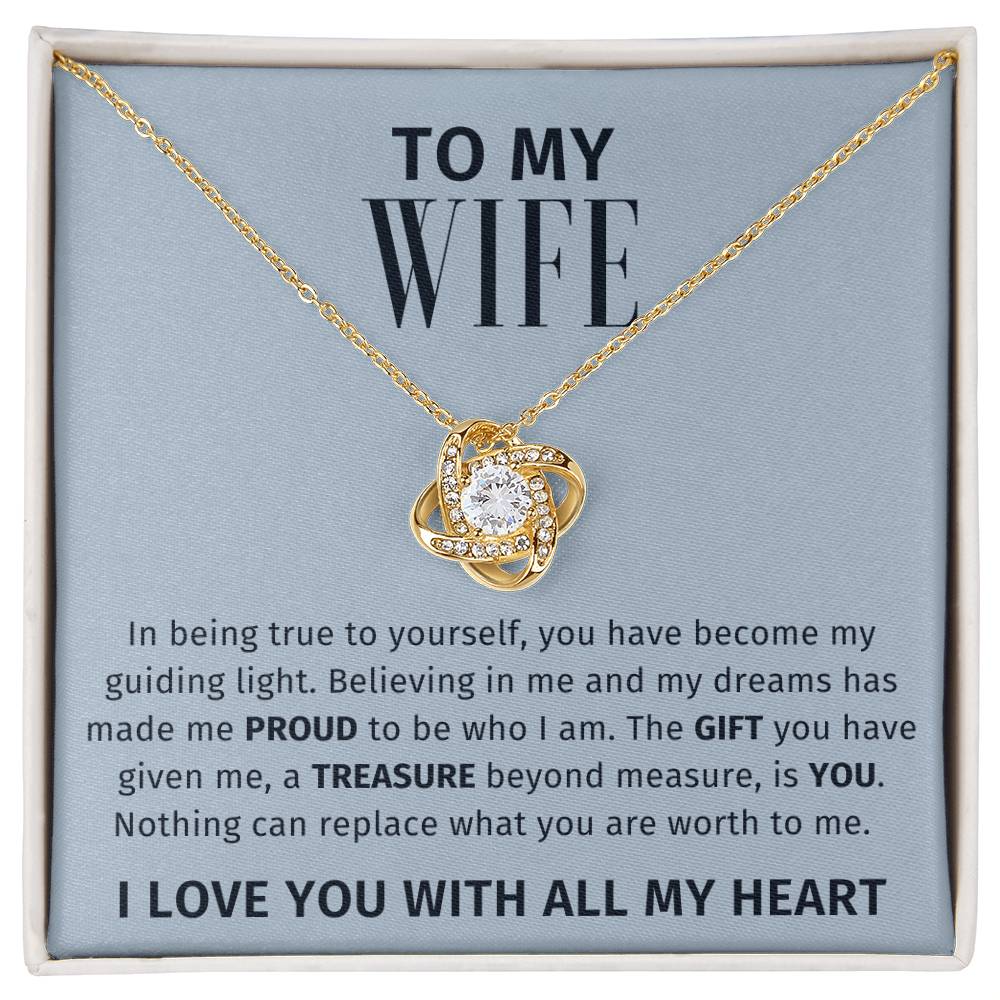 To My Wife - A Treasure Beyond Measure - Love Knot Necklace