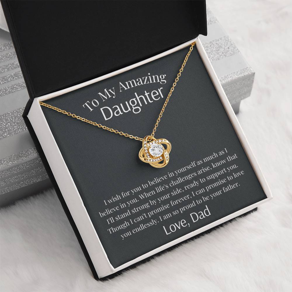 To My Daughter - Love You Endlessly - Love Knot Necklace