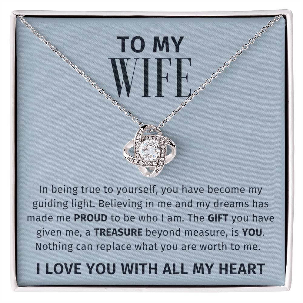 To My Wife - A Treasure Beyond Measure - Love Knot Necklace