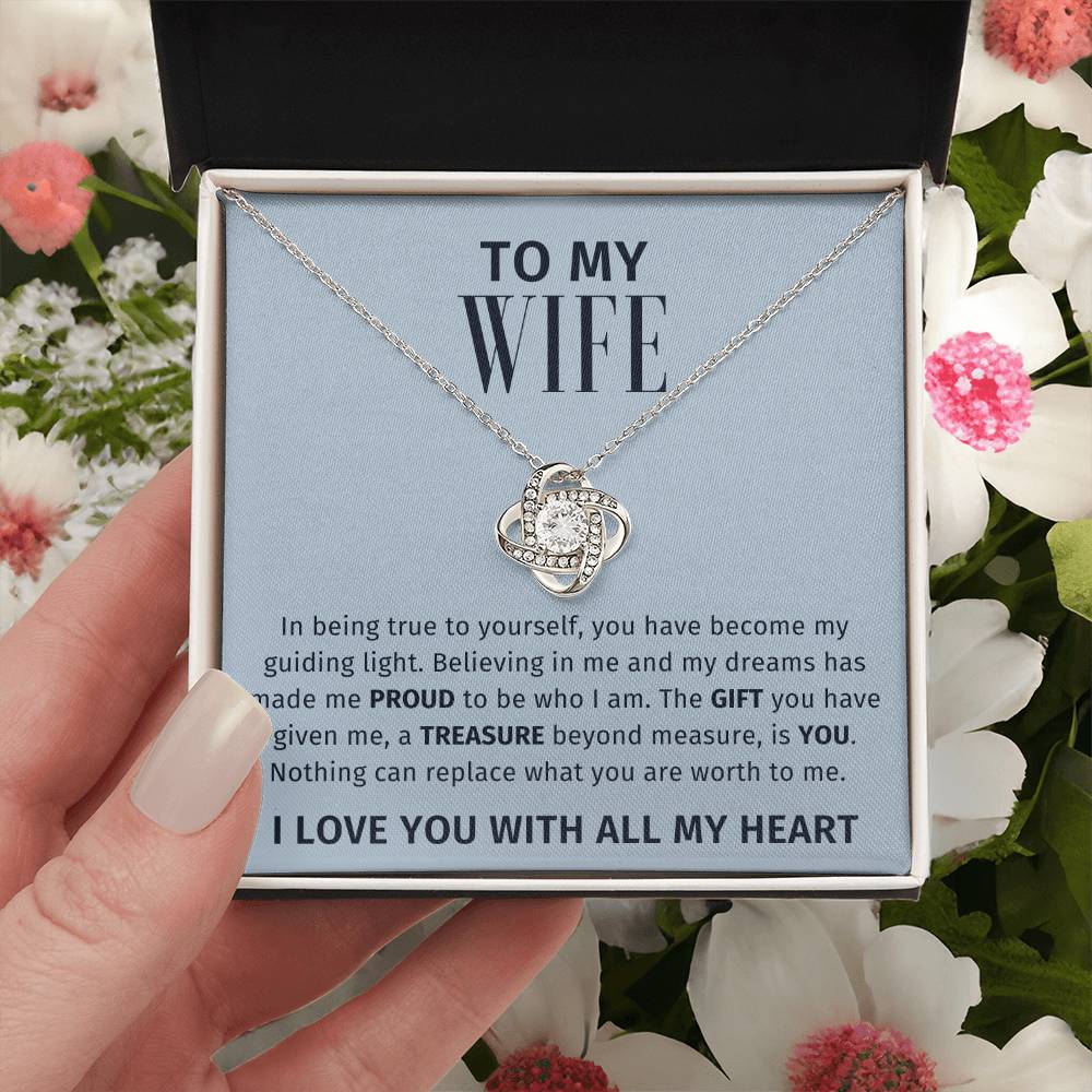 To My Wife - A Treasure Beyond Measure - Love Knot Necklace