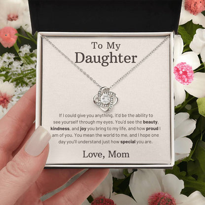 To My Daughter - How Special You Are - Love Knot Necklace