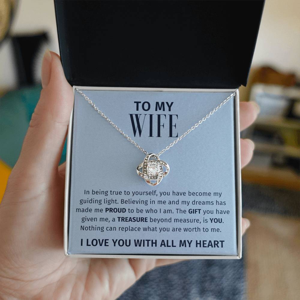 To My Wife - A Treasure Beyond Measure - Love Knot Necklace