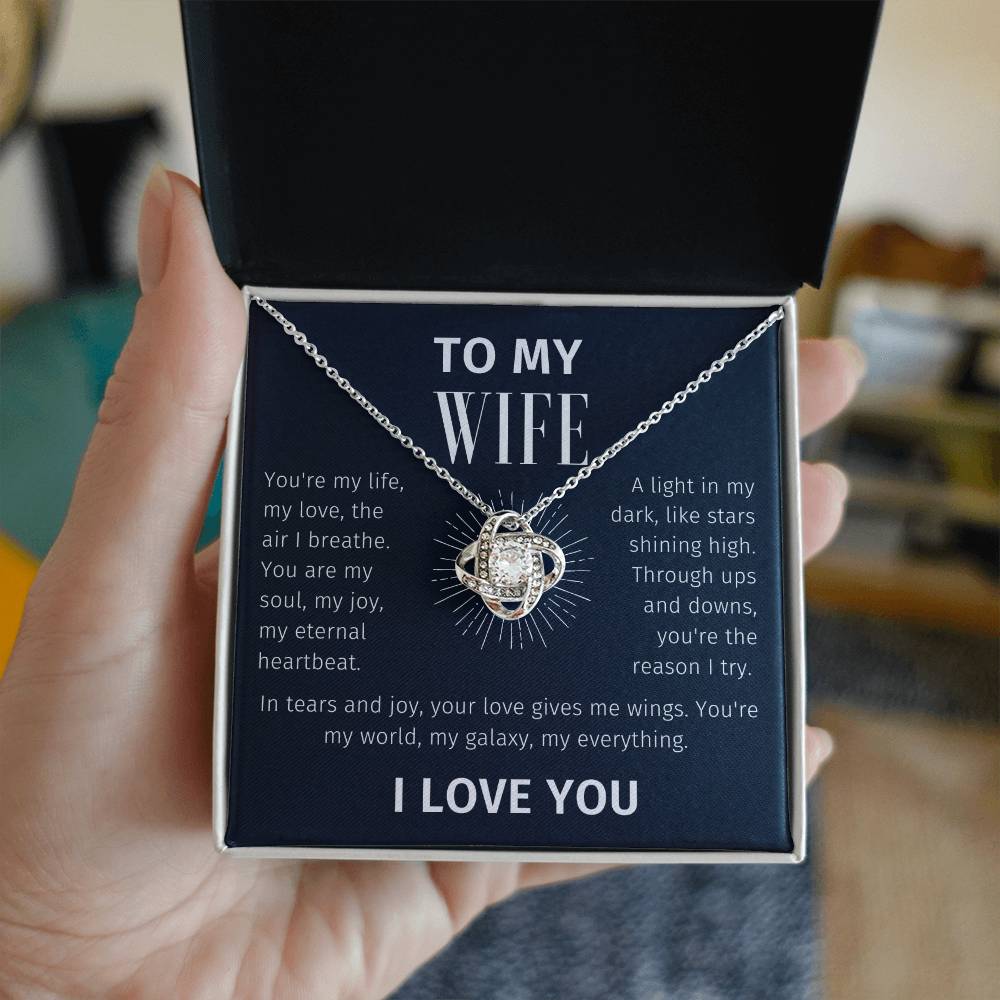 To My Wife - You're My Life - Love Knot Necklace