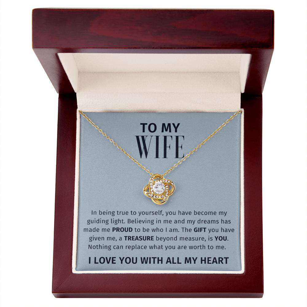 To My Wife - A Treasure Beyond Measure - Love Knot Necklace