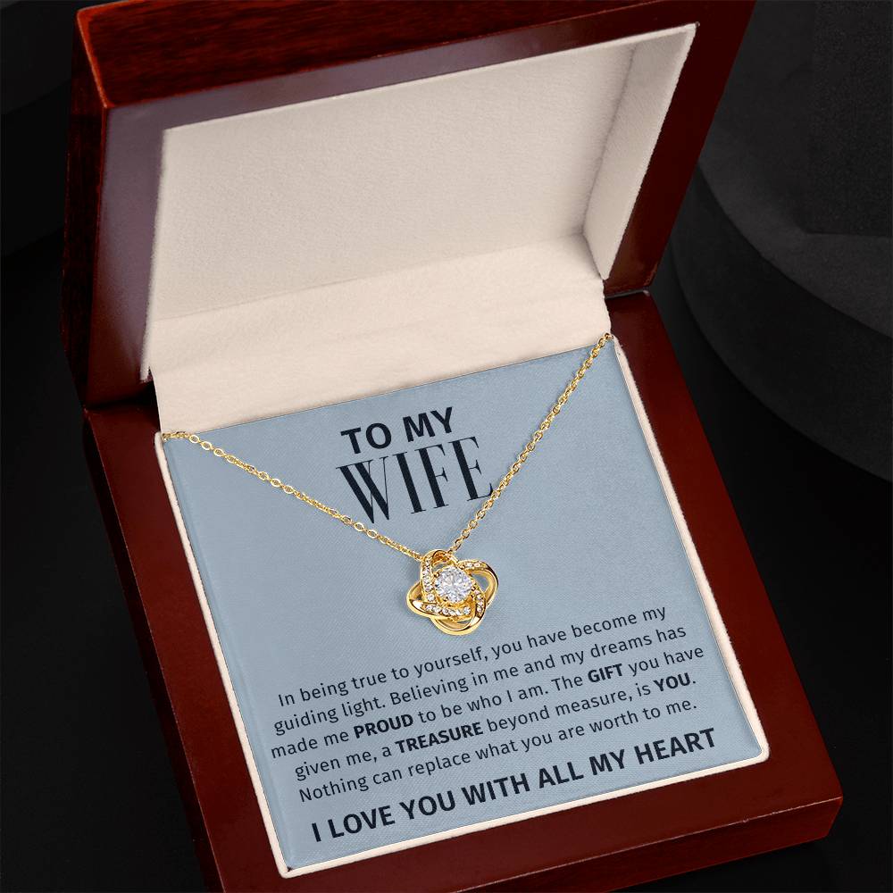 To My Wife - A Treasure Beyond Measure - Love Knot Necklace