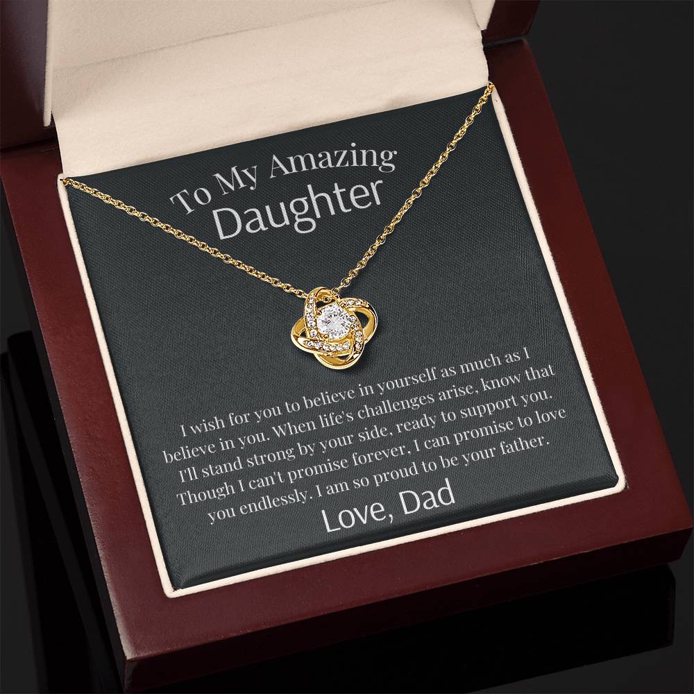 To My Daughter - Love You Endlessly - Love Knot Necklace