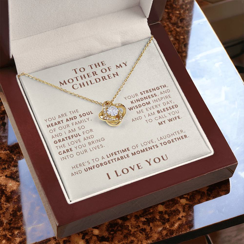 To My Wife - Strength, Kindness, and Wisdom - Love Knot Necklace