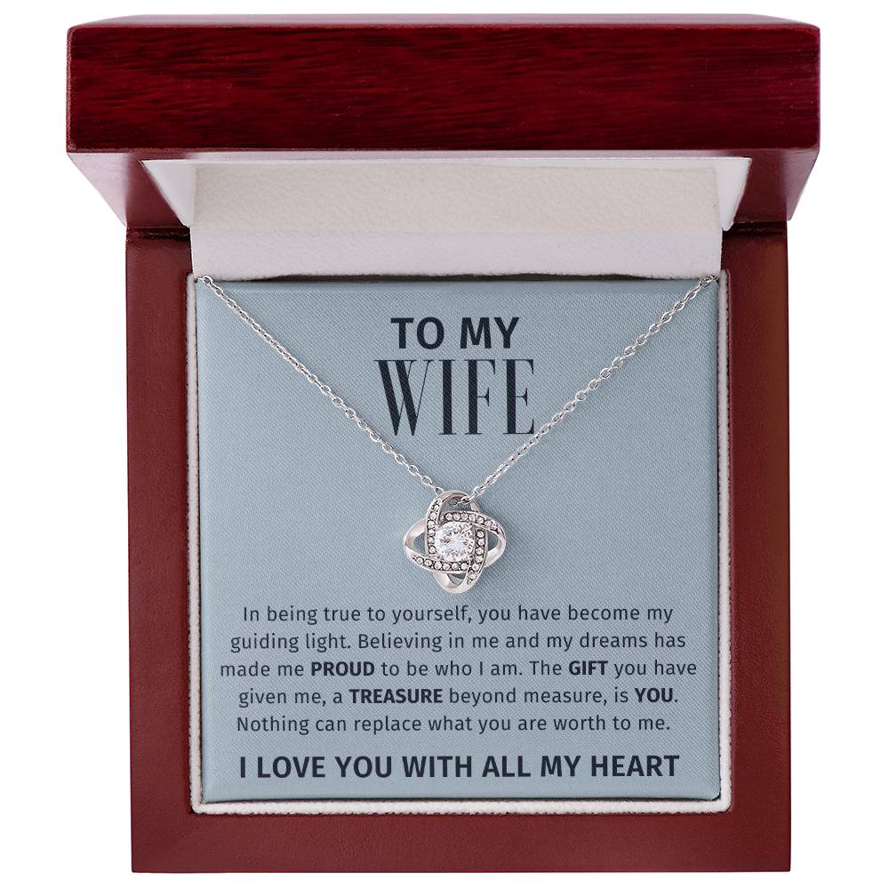 To My Wife - A Treasure Beyond Measure - Love Knot Necklace