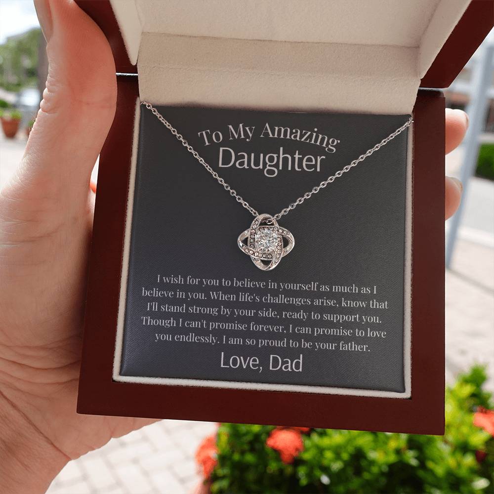 To My Daughter - Love You Endlessly - Love Knot Necklace