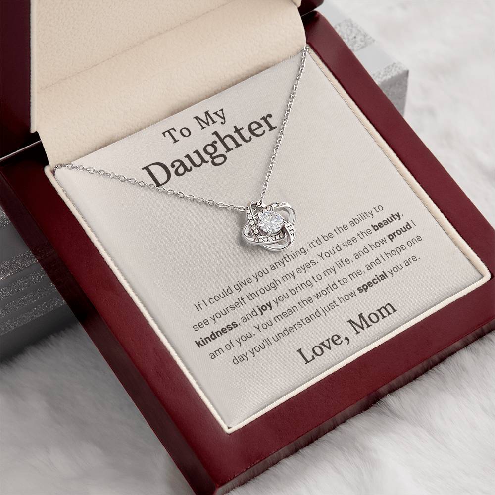 To My Daughter - How Special You Are - Love Knot Necklace