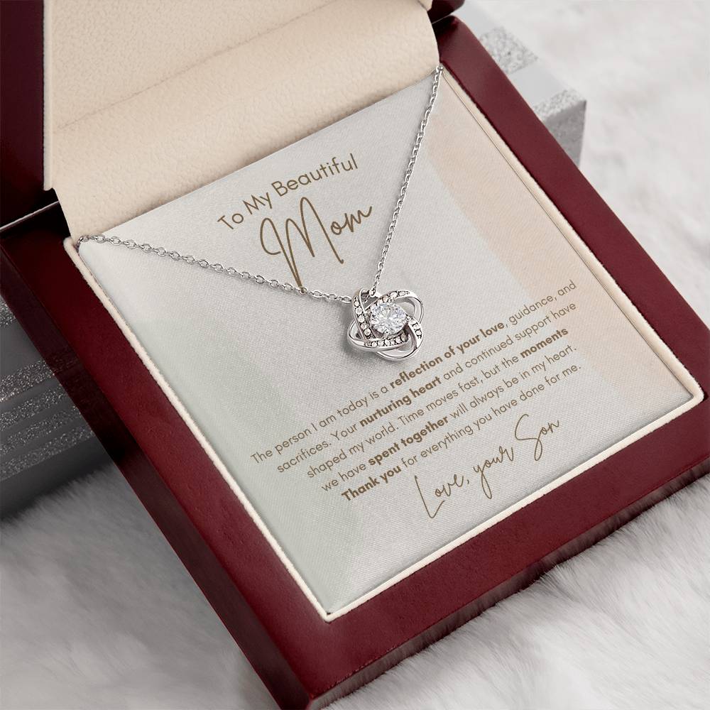 To My Mom - Reflection Of Your Love - Love Knot Necklace