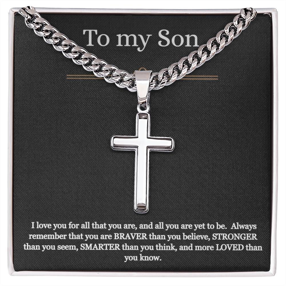 To My Son - All That You Are Cross Necklace