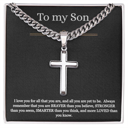 To My Son - All That You Are Cross Necklace