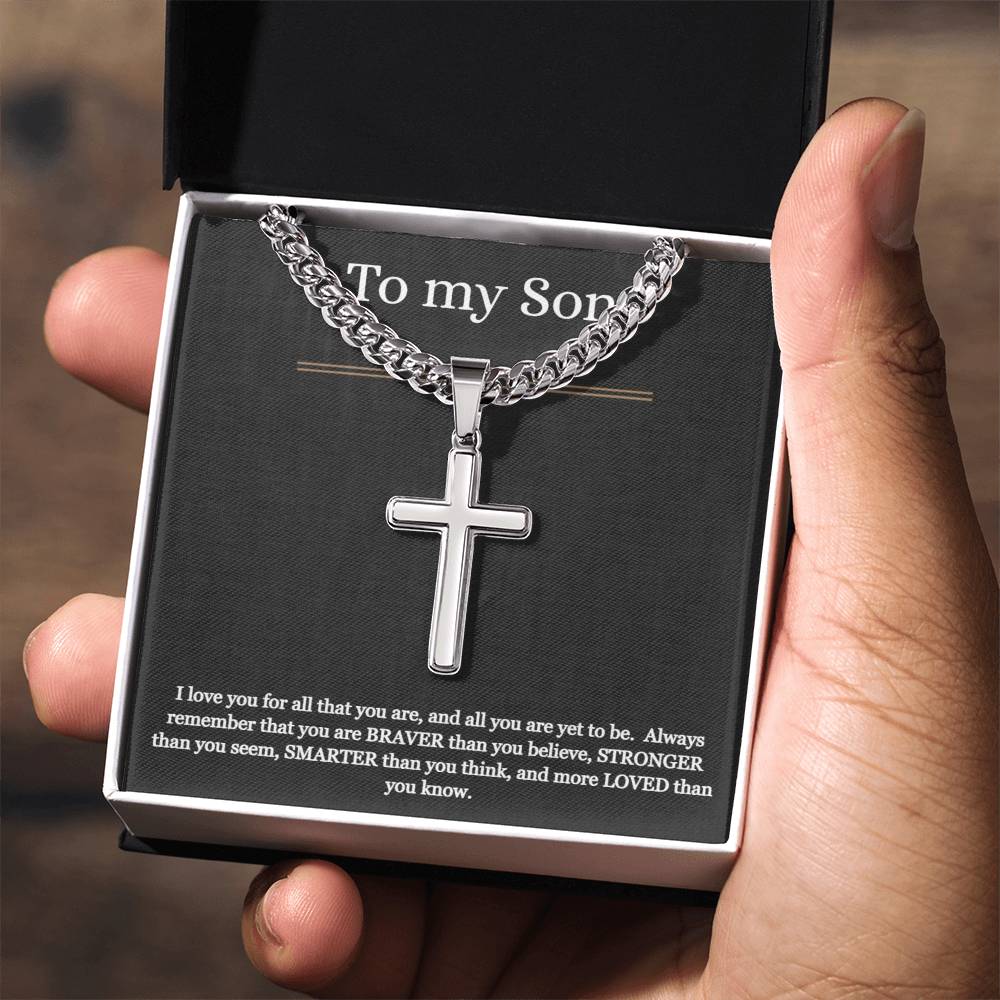 To My Son - All That You Are Cross Necklace