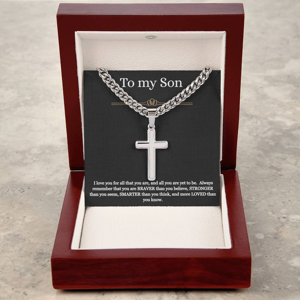 To My Son - All That You Are Cross Necklace