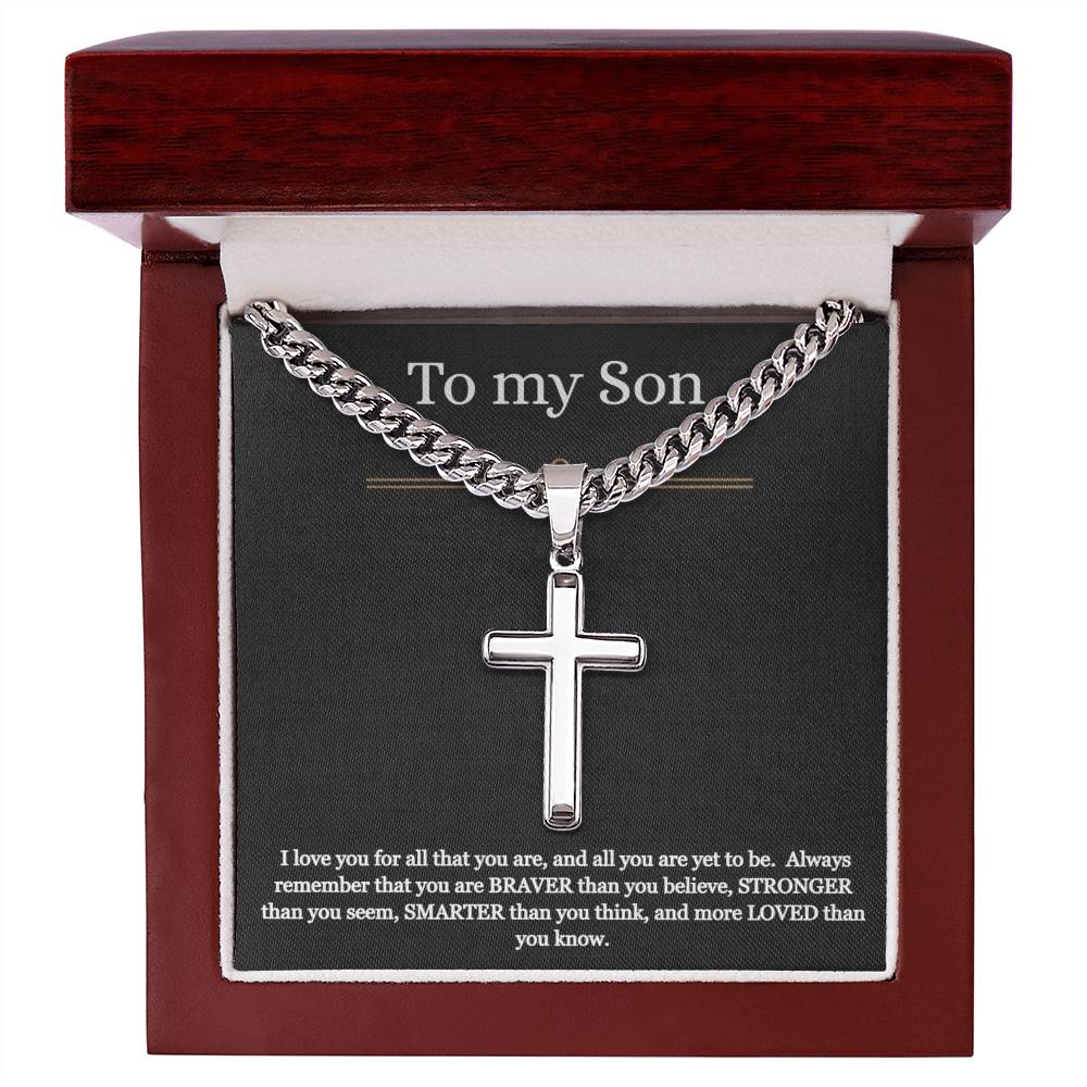 To My Son - All That You Are Cross Necklace