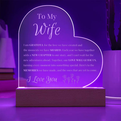 To My Wife - Love Will Guide Us - Engraved Acrylic Heart